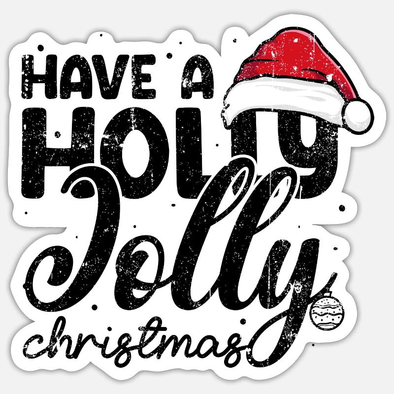 Chapeau de Père Noël Minimal Graphique Sticker taille S (10 x 10 cm)