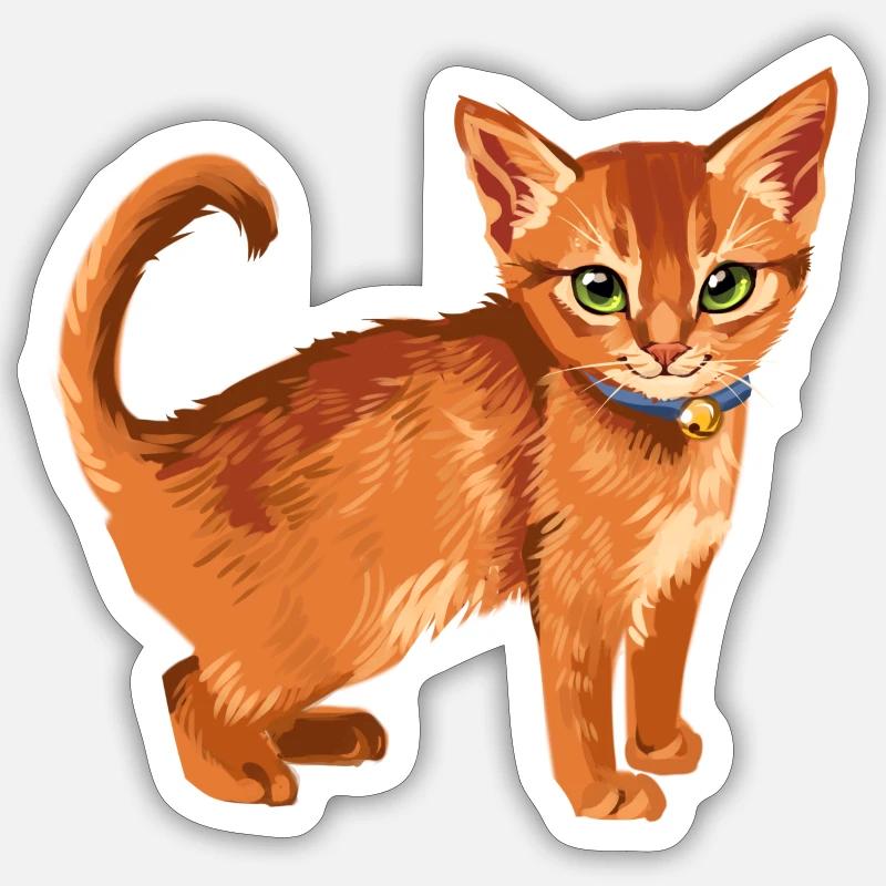 Firestar Firestar Rusty Sammy Red Cat Wojownik - Naklejka rozmiar S (10 x 10 cm) - biały matowy