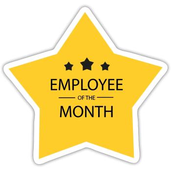 Employee of the month - Sticker size S (10 x 10 cm) - white matte - Front