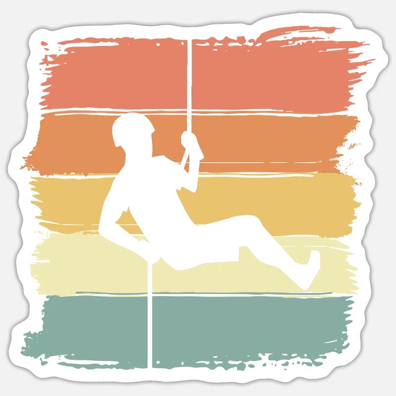 Abseiling retro vintage climbing Abseiling Sticker size S (10 x 10 cm)