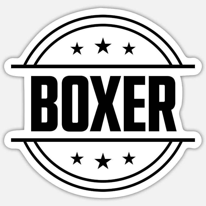 Boxer Boxen Sport - Sticker Größe S (10 x 10 cm) - Mattweiß
