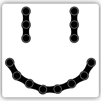 Aurait eu une chaîne de vélo 19 - Sticker taille S (10 x 10 cm) - blanc mat - Devant