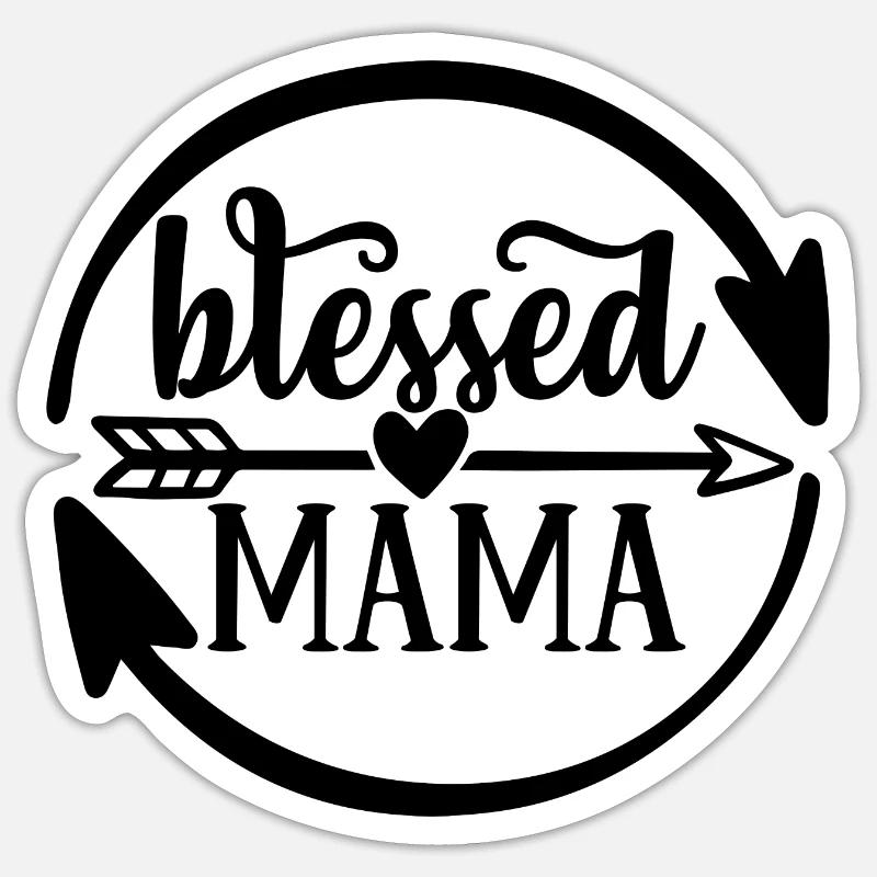 Bienheureuse Maman - Sticker taille S (10 x 10 cm) - blanc mat