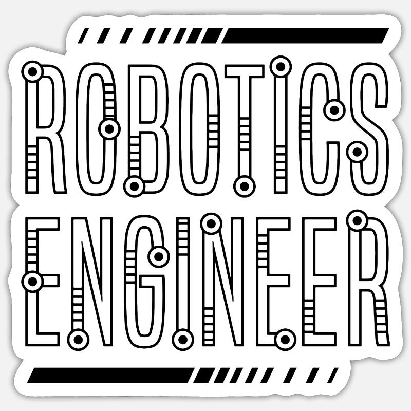 Robotics Engineer Mechanic Engineering Robots - Sticker size S (10 x 10 cm) - white matte