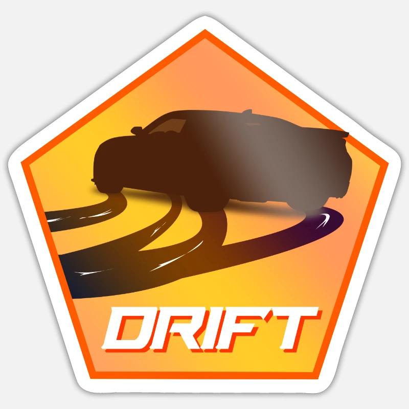 Drifting Auto - Sticker Größe S (10 x 10 cm) - Mattweiß