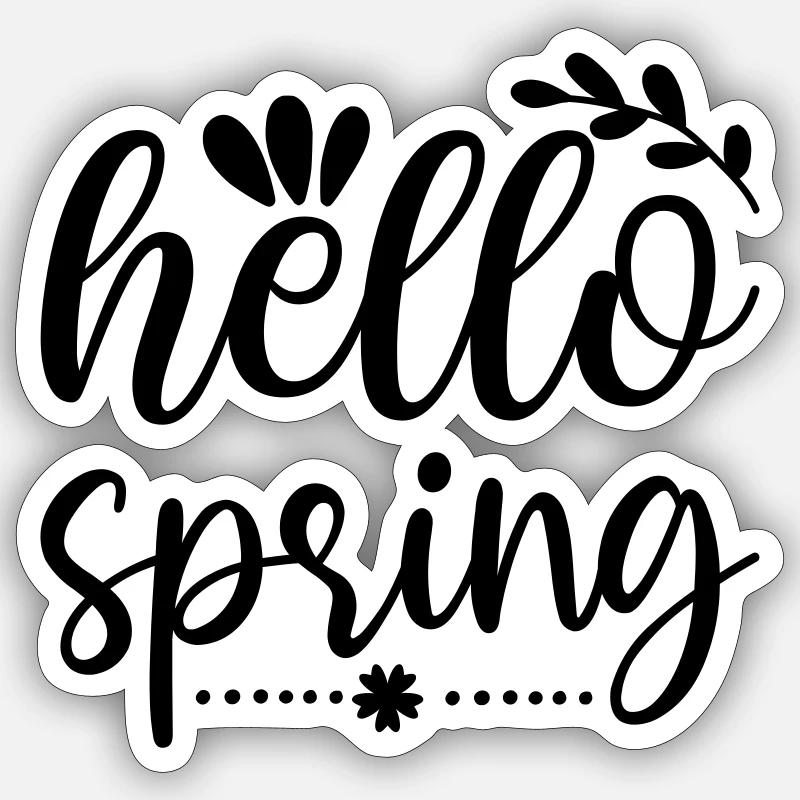 15 hello spring - Sticker Größe S (10 x 10 cm) - Mattweiß
