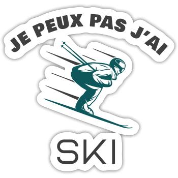 Je peux pas j'ai ski - Sticker taille S (10 x 10 cm) - blanc mat - Devant