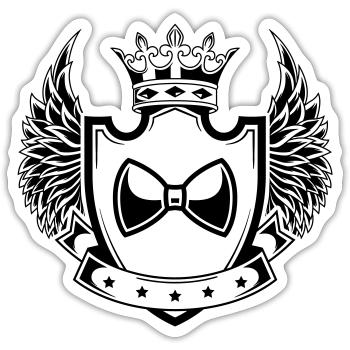Bow Tie Gentleman Coat of Arms - Sticker size S (10 x 10 cm) - white matte - Front