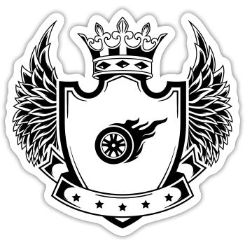 Armoiries de Tire Fire - Sticker taille S (10 x 10 cm) - blanc mat - Devant