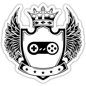Gamepad Coat of Arms Gamer - Sticker size S (10 x 10 cm) - white matte - Front