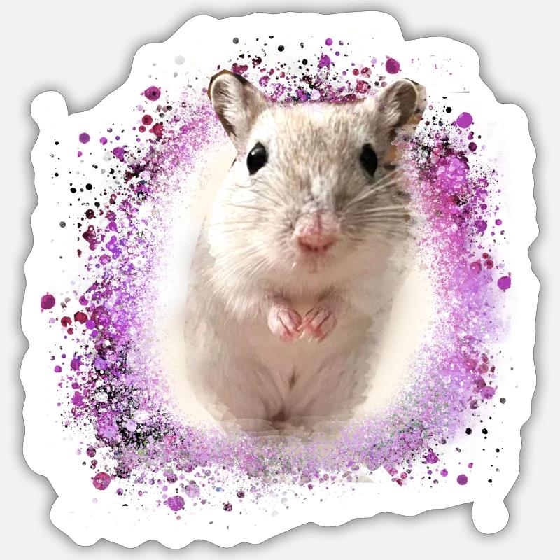 Jumping mouse,mouse,graffiti,painting,shrew Sticker size S (10 x 10 cm)