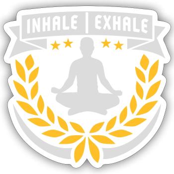 Inspirez expirez Yoga citation - Sticker taille S (10 x 10 cm) - blanc mat - Devant