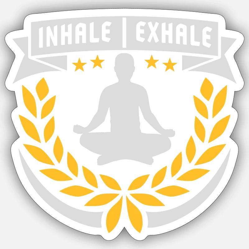 inhale exhale yoga quote - Sticker size S (10 x 10 cm) - white matte