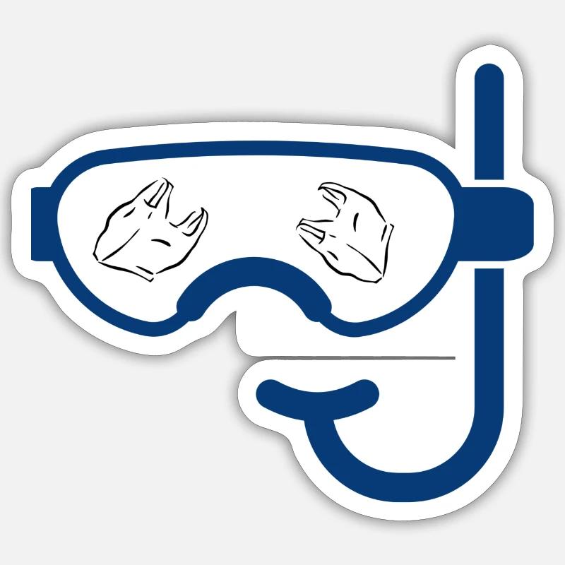Divers without writing - Sticker size S (10 x 10 cm) - white matte
