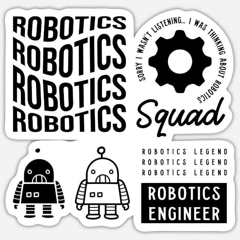 Robotics Squad Mechaniker für technische Roboter - Sticker Größe S (10 x 10 cm) - Mattweiß