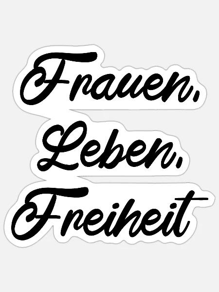 Frauen Leben Freiheit Iran Revolution - Sticker Größe S (10 x 10 cm) - Mattweiß