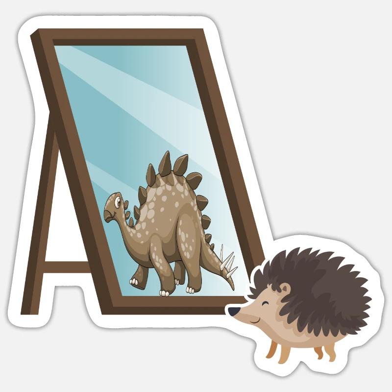 Herbst-Motivation Igel selbstbewusst Spiegelbild Sticker Größe S (10 x 10 cm)