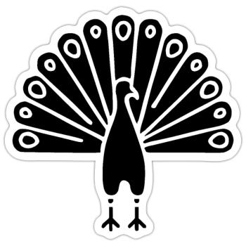 Symbol of an Indian peacock, culture of India - Sticker size S (10 x 10 cm) - white matte - Front