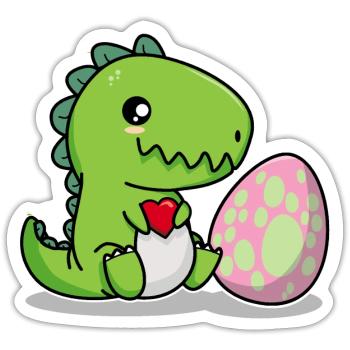 Großer Bruder Dino Geschwister Kleine Schwester - Sticker Größe S (10 x 10 cm) - Mattweiß - Vorne