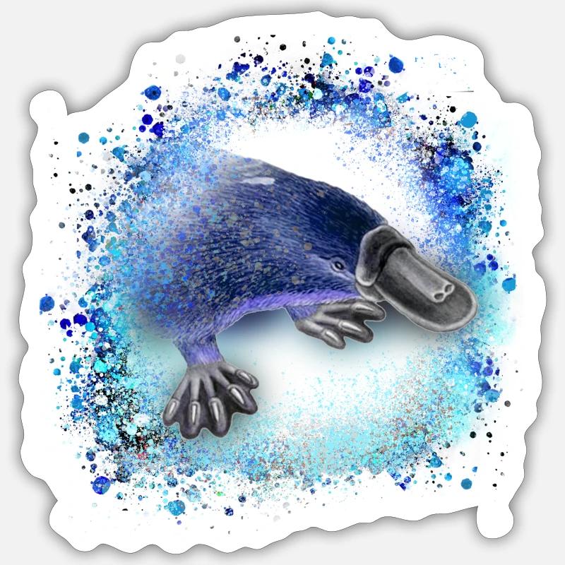 Platypus,schnabeltier,graffiti,malerei - Sticker Größe S (10 x 10 cm) - Mattweiß
