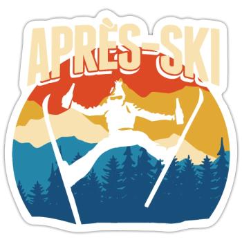 Apres Ski - Wintersport Skifahrer Spruch Geschenk - Sticker Größe S (10 x 10 cm) - Mattweiß - Vorne