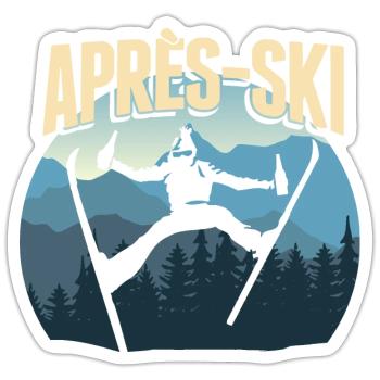 Apres Ski - Wintersport Skifahrer Spruch Geschenk - Sticker Größe S (10 x 10 cm) - Mattweiß - Vorne