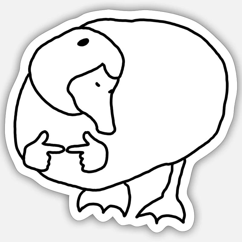 Pick me duck black - Sticker size S (10 x 10 cm) - white matte