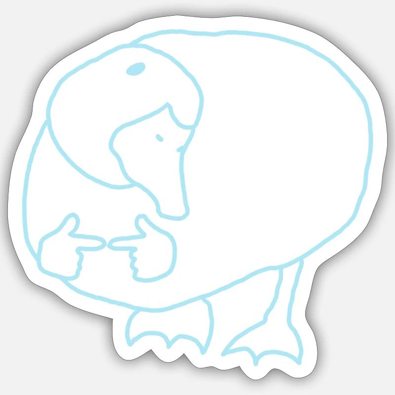 Pick me duck blue Sticker taille S (10 x 10 cm)