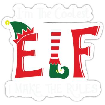Je suis l’elfe le plus cool - Sticker taille S (10 x 10 cm) - blanc mat - Devant
