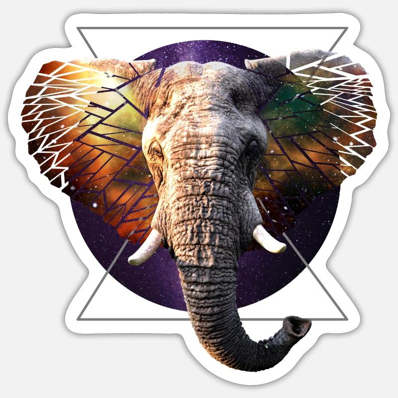 Space elephant Sticker size S (10 x 10 cm)