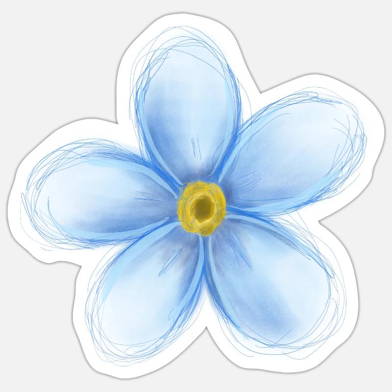 Myosotis - Sticker taille S (10 x 10 cm) - blanc mat