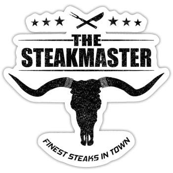 The Steakmaster - Sticker size S (10 x 10 cm) - white matte - Front