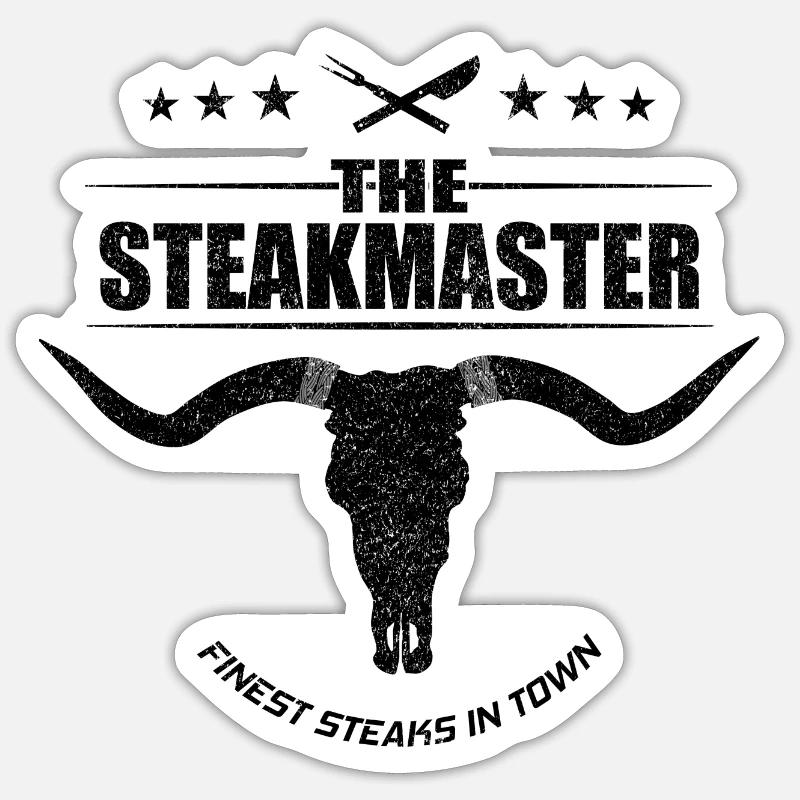 The Steakmaster - Sticker size S (10 x 10 cm) - white matte