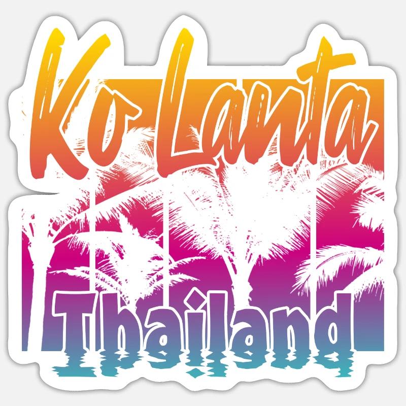 Ko Lanta Thaïlande - Sticker taille S (10 x 10 cm) - blanc mat