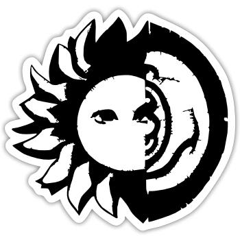 Sun Moon Mosaic Astrology Symbol Vector 08 - Sticker size S (10 x 10 cm) - white matte - Front