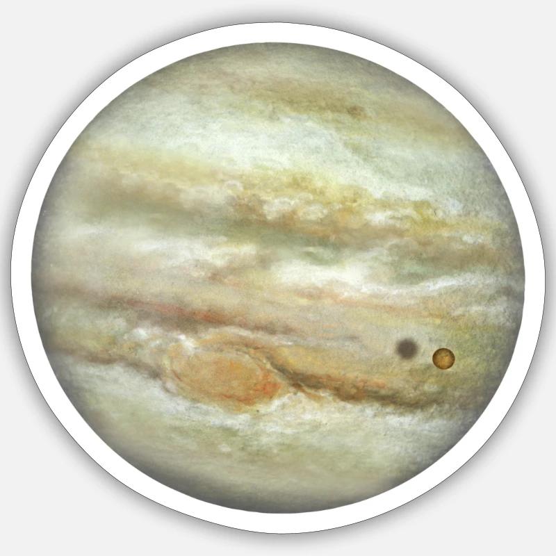 Planet Jupiter - Sticker Größe S (10 x 10 cm) - Mattweiß