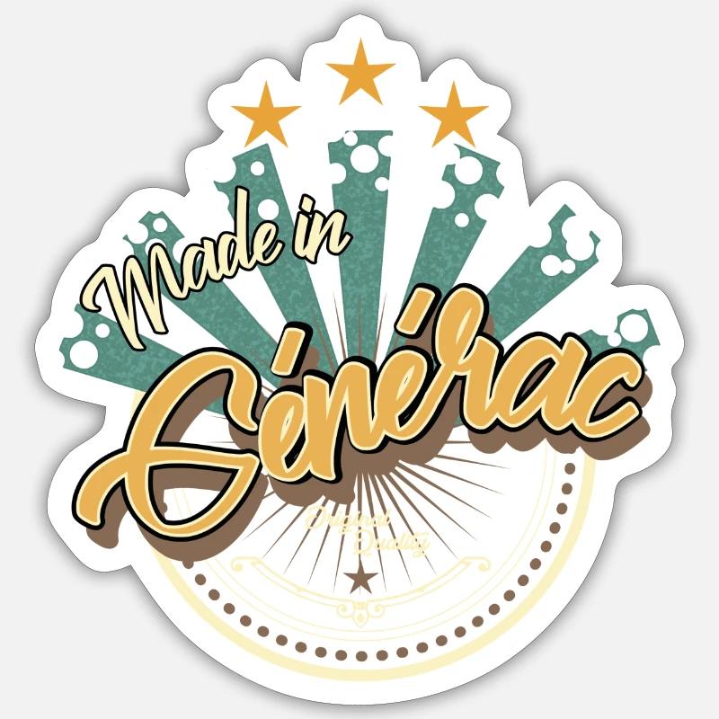 Made in Générac - Sticker taille S (10 x 10 cm) - blanc mat