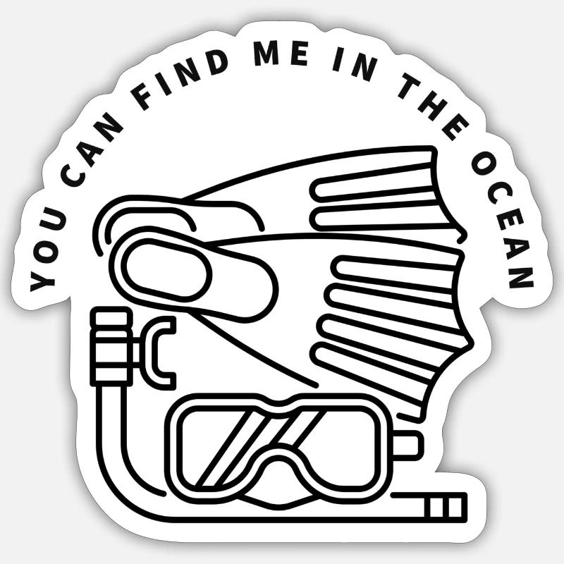 Plongeur Sticker taille S (10 x 10 cm)