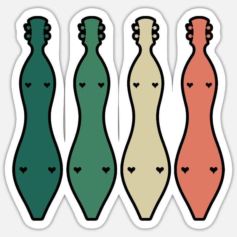 Retro Dulcimer Instrument Guitar - Sticker size S (10 x 10 cm) - white matte