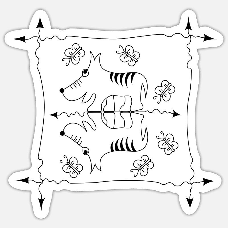 Hund - Sticker Größe S (10 x 10 cm) - Mattweiß