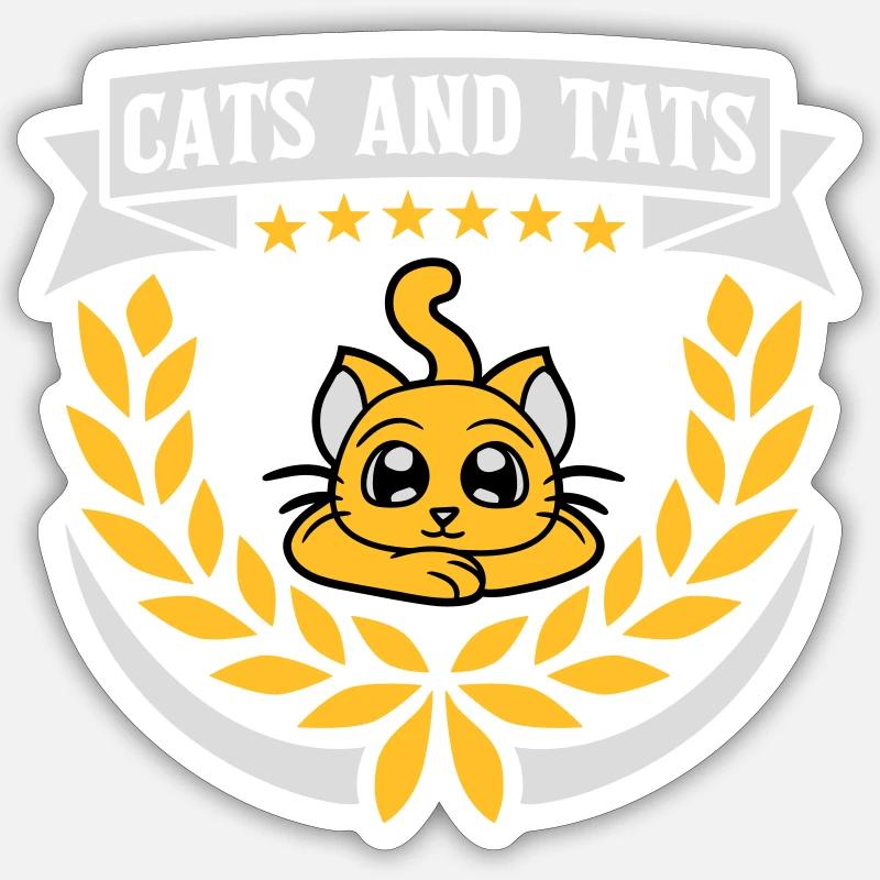 cats and tats Zitat Sticker Größe S (10 x 10 cm)