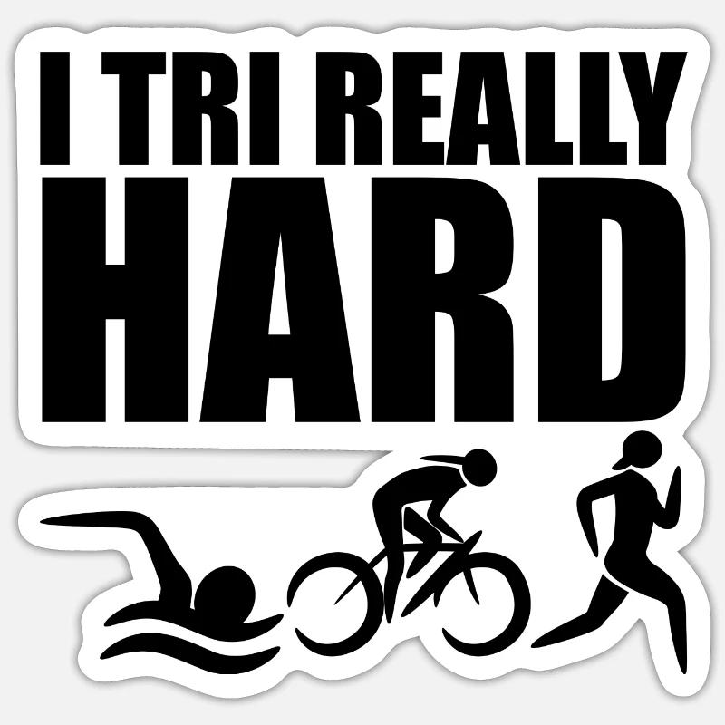 Triathlon - Sticker Größe S (10 x 10 cm) - Mattweiß