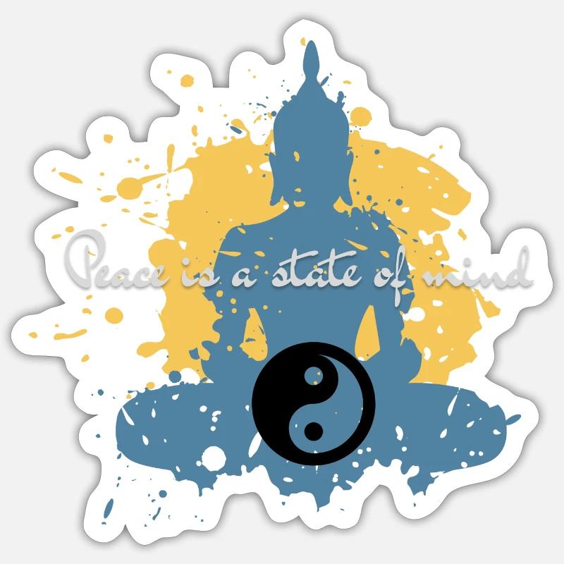 Frieden ist ein Geisteszustand - Sticker Größe S (10 x 10 cm) - Mattweiß