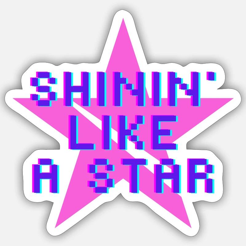 Shinin' comme une étoile - Sticker taille S (10 x 10 cm) - blanc mat