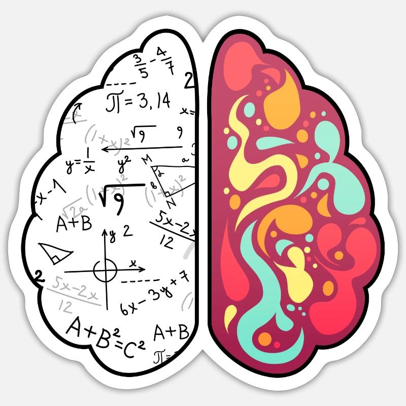 Cours de maths maths maths génie math cerveau - Sticker taille S (10 x 10 cm) - blanc mat