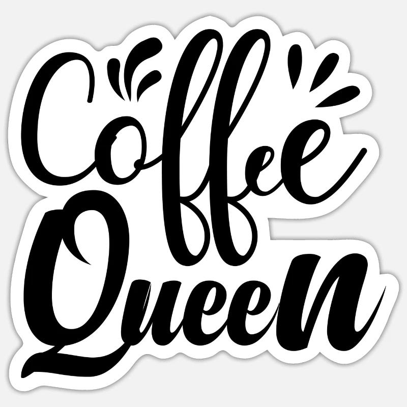 Coffee Queen - Sticker Größe S (10 x 10 cm) - Mattweiß