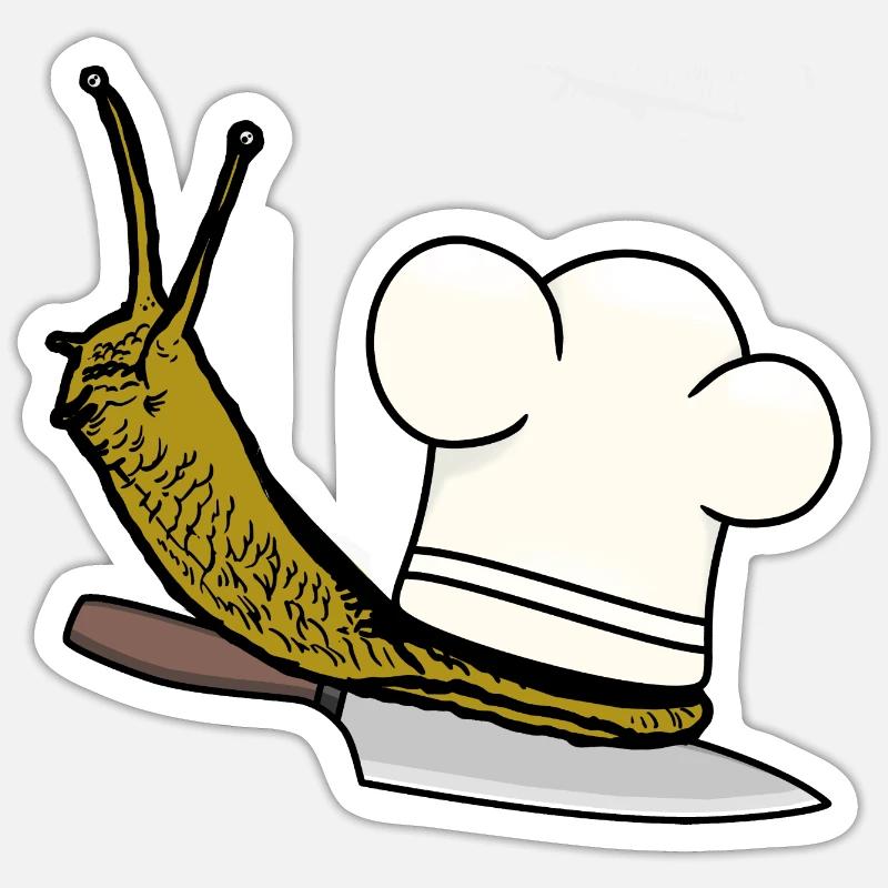 Slimy Kitchen Snail Chef Chef Hat Success Sticker size S (10 x 10 cm)
