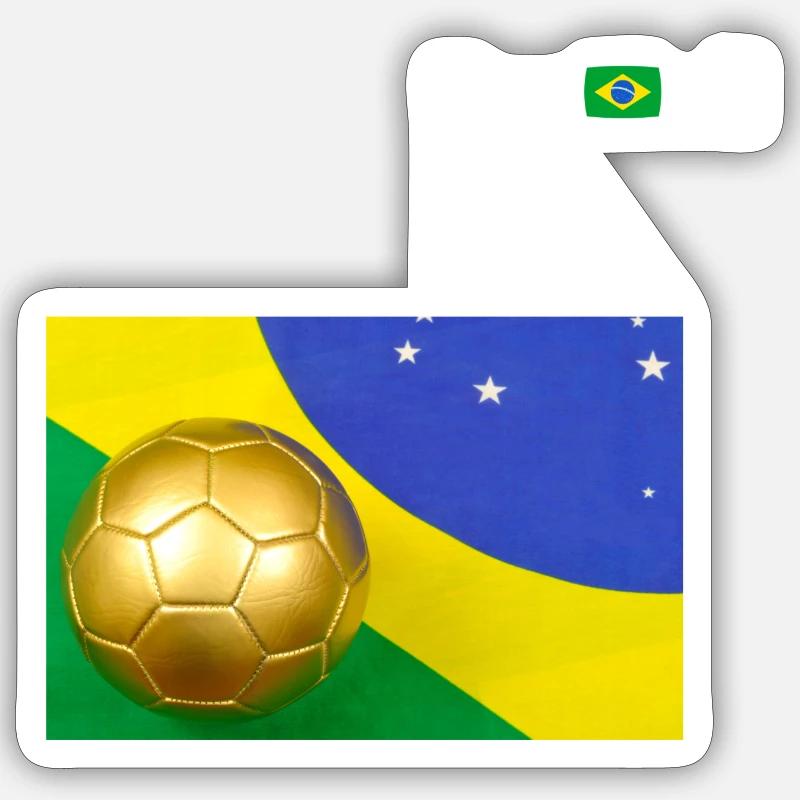 Brésil - Sticker taille S (10 x 10 cm) - blanc mat