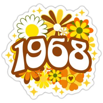 Birthday Party Woman 1968 55 Years Anniversary - Sticker size S (10 x 10 cm) - white matte - Front