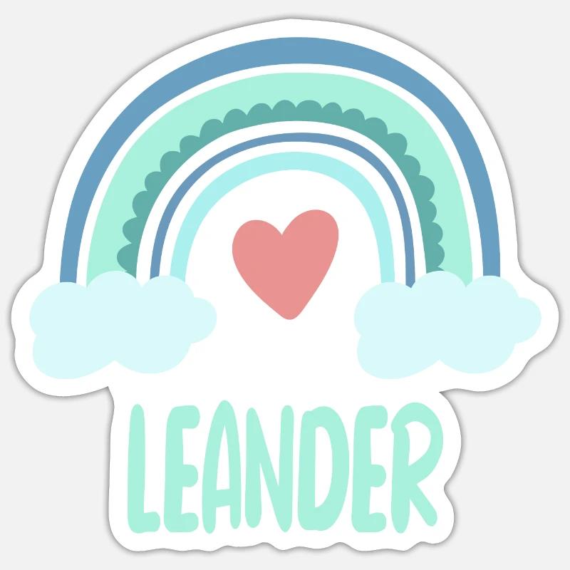 Leander Nom Rainbow Baby Sticker taille S (10 x 10 cm)